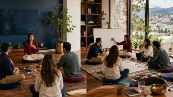 Un grupo pasa de una práctica de reflexión personal a una conversación guiada de equipo.